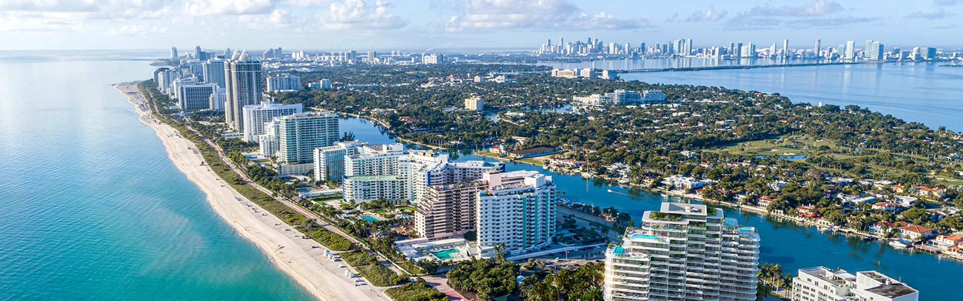 Mid Beach Miami aerial view .  what $3M gets you in Miami real estate