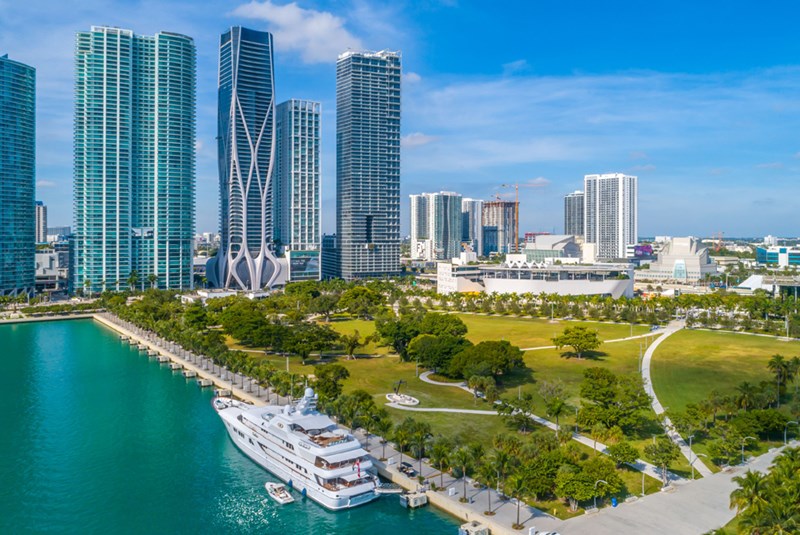 Downtown Miami skyline .  what $3M gets you in Miami real estate