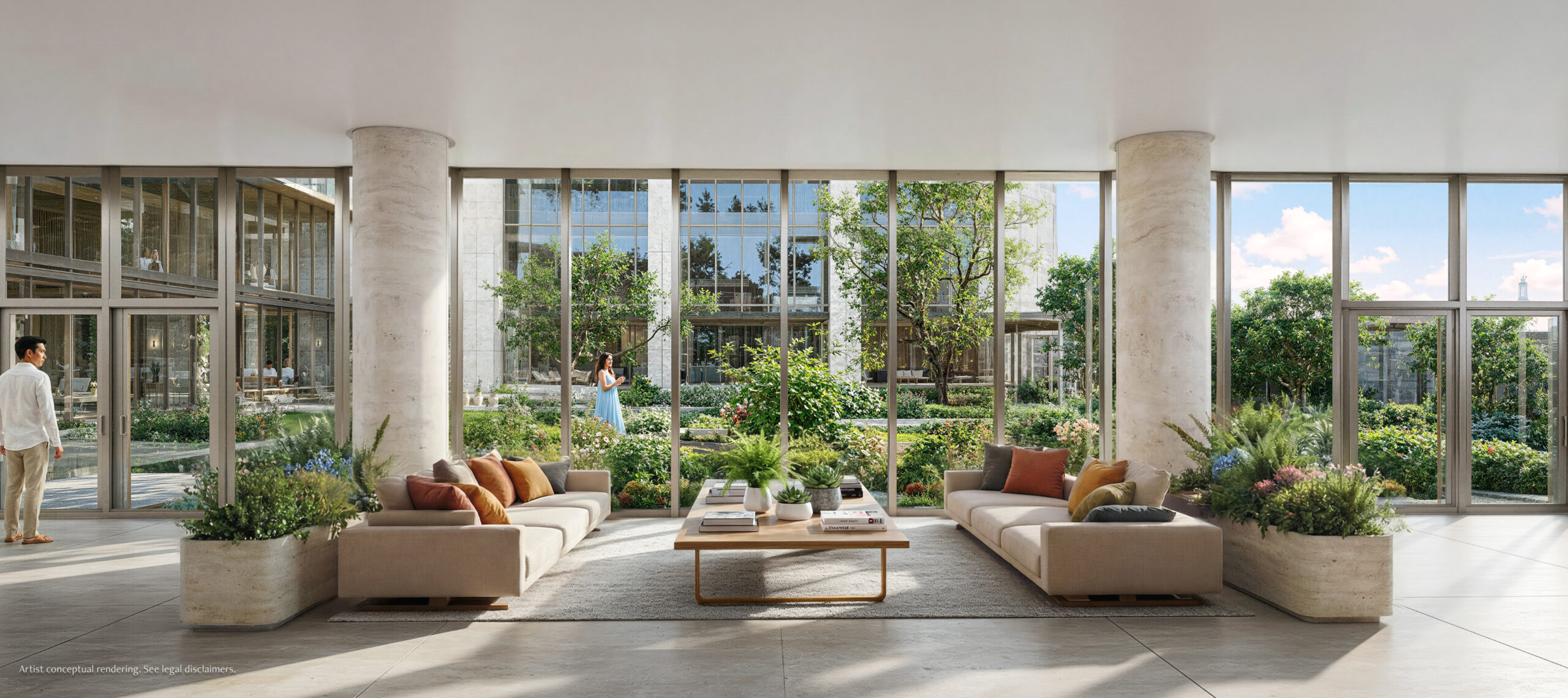 Anantara Residences Miami residential lobby interior rendering